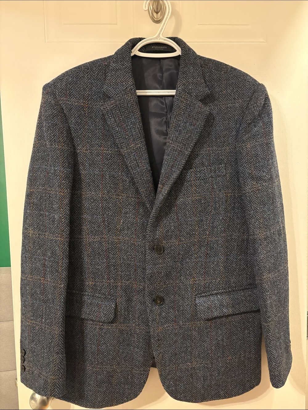NWOT Men's Blue Herringbone Sport Coat - Classic Two-Button Blazer